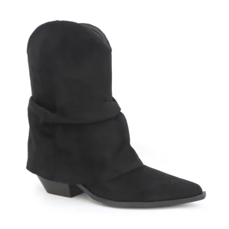 Yoki Womens Flat Heel Slouch Boots