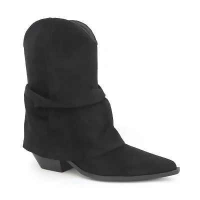 Yoki Womens Flat Heel Slouch Boots