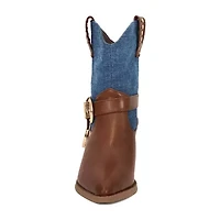 Yoki Womens Stacked Heel Booties