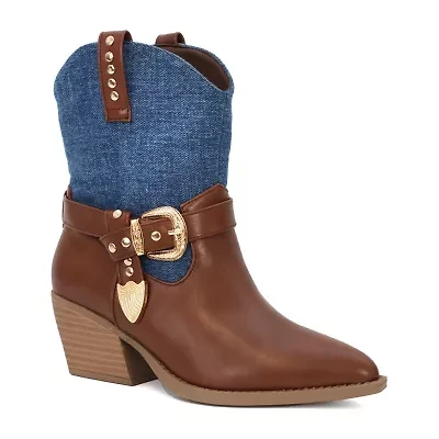 Yoki Womens Stacked Heel Booties