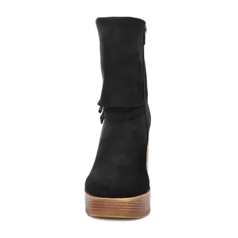 Yoki Womens Stacked Heel Booties