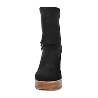 Yoki Womens Stacked Heel Booties