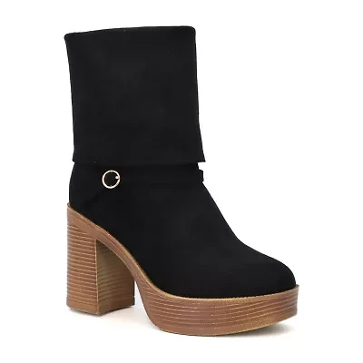 Yoki Womens Stacked Heel Booties