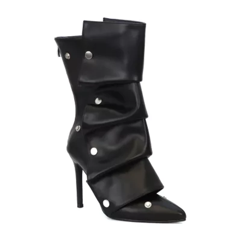 Yoki Womens Stiletto Heel Slouch Boots