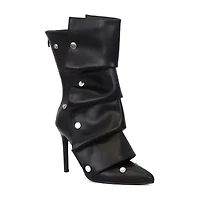 Yoki Womens Stiletto Heel Slouch Boots