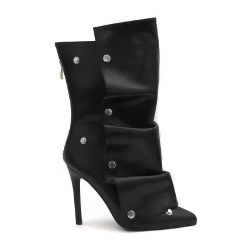 Yoki Womens Stiletto Heel Slouch Boots