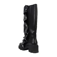 Yoki Womens Flat Heel Slouch Boots