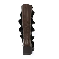 Yoki Womens Flat Heel Slouch Boots