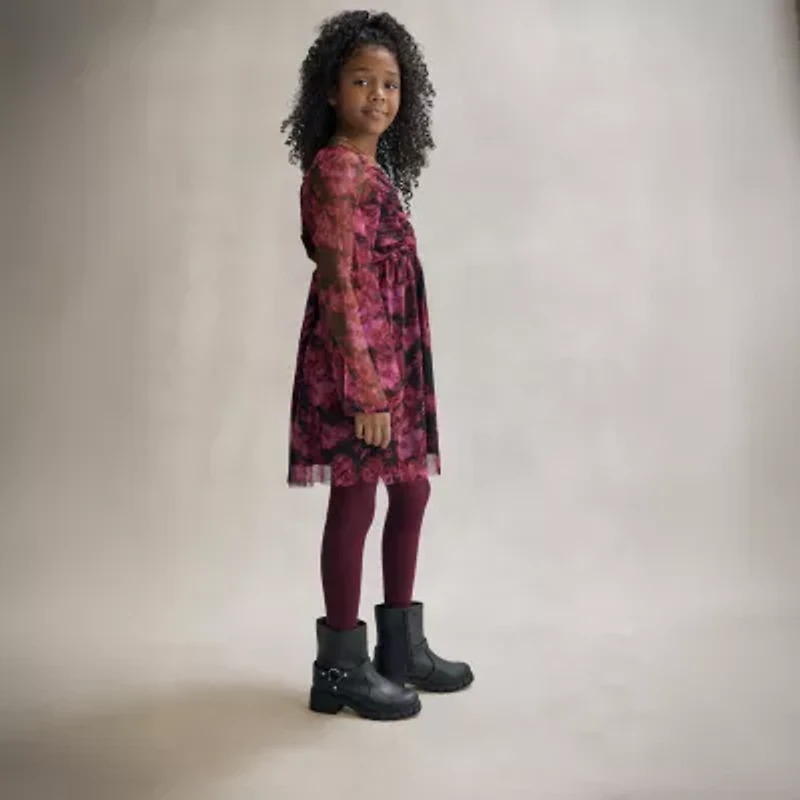 Thereabouts Little & Big Kid Girls Zuri Chunky Heel Motorcycle Boots