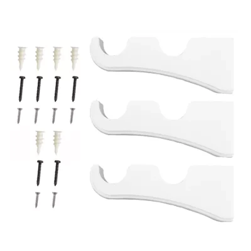 Lumi Home Furnishings Wood Double 3-pc. Curtain Rod Brackets