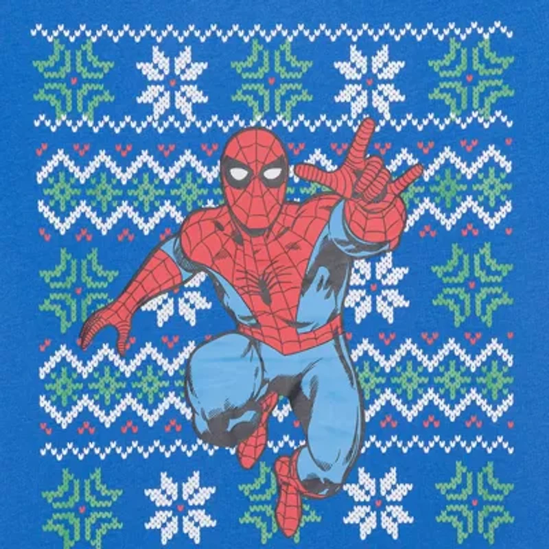 Disney Collection Little & Big Kid Boys Crew Neck Short Sleeve Regular Fit Spiderman Graphic T-Shirt