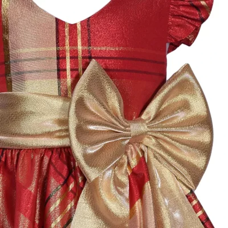 Bonnie Jean Big Kid Girls Short Sleeve Flutter Fit + Flare Dress