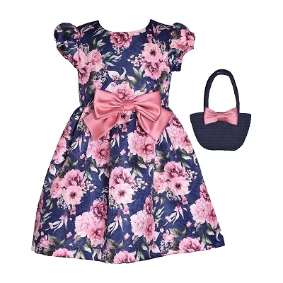 Bonnie Jean Little & Big Kid Girls Short Sleeve Puffed A-Line Dress