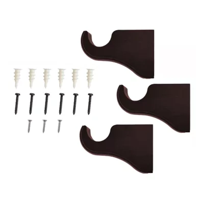 Lumi Home Furnishings Wood 3-pc. Curtain Rod Brackets
