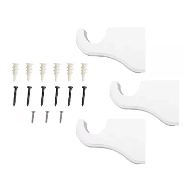 Lumi Home Furnishings Wood 3-pc. Curtain Rod Brackets