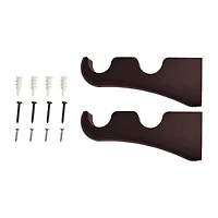 Lumi Home Furnishings Wood Double 2-pc. Curtain Rod Brackets