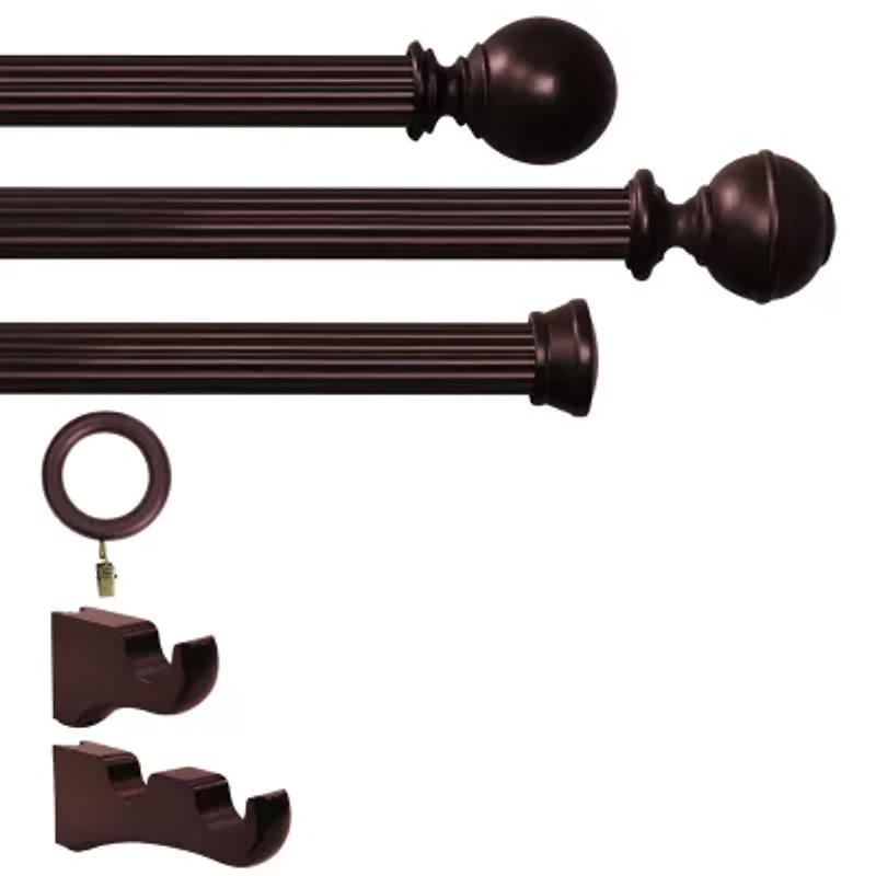 Lumi Home Furnishings Wood 1 3/8 Curtain Rod
