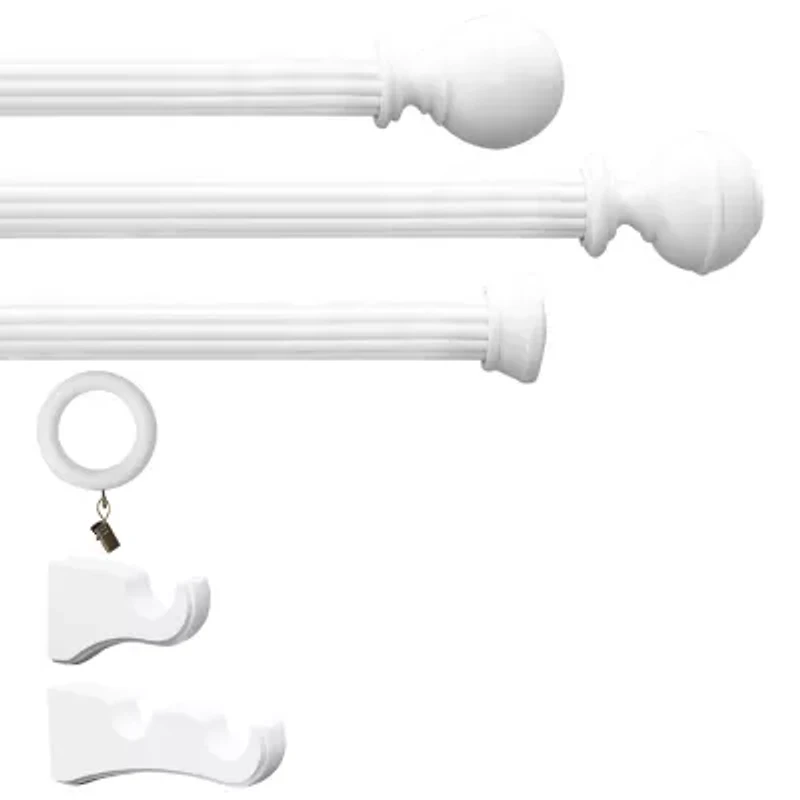 Lumi Home Furnishings Wood 1 3/8 Curtain Rod
