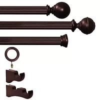 Lumi Home Furnishings Wood 1 3/8 Curtain Rod