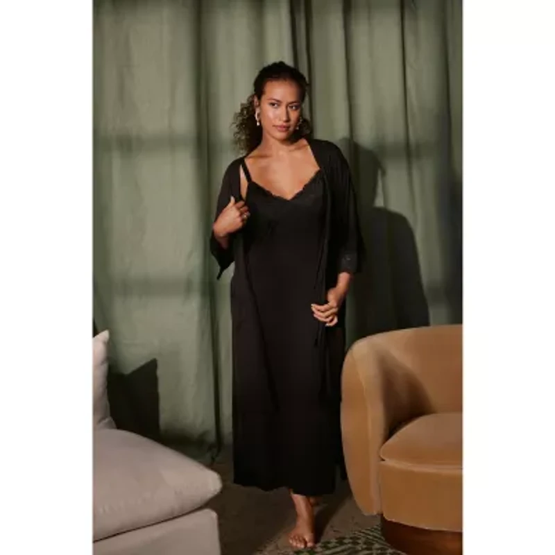 Bali® Breathe Womens Sleepwear Robe with Pockets, Soft Stretch Lace DFD143