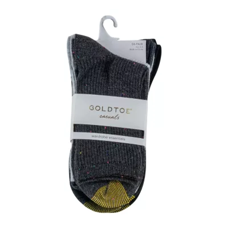 Gold Toe Lifestyle Casuals Womens 6 Pair Crew Socks