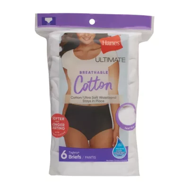 Hanes Ultimate® 6-Pack Breathable Cotton Brief Underwear 40H6CC