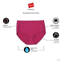 Hanes Ultimate® 6+1 Bonus Pack Breathable Cotton Brief Panties Underwear 40H7CC