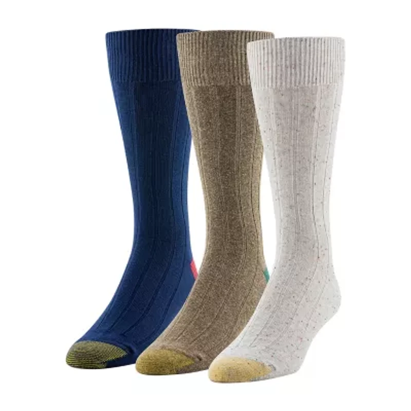 Gold Toe Hampton Mens 3 Pair Crew Socks