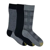 Gold Toe Saville Tweed Mens 3 Pair Crew Socks