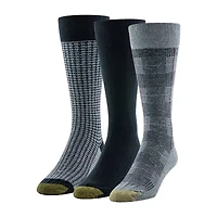 Gold Toe Saville Tweed Mens 3 Pair Crew Socks