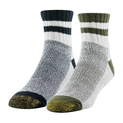 Gold Toe Retro Lounge Mens Multi-Pack 2 Pair Quarter Ankle Socks