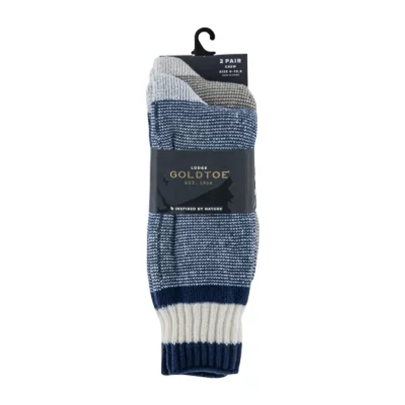 Gold Toe Retro Lounge Mens 2 Pair Crew Socks