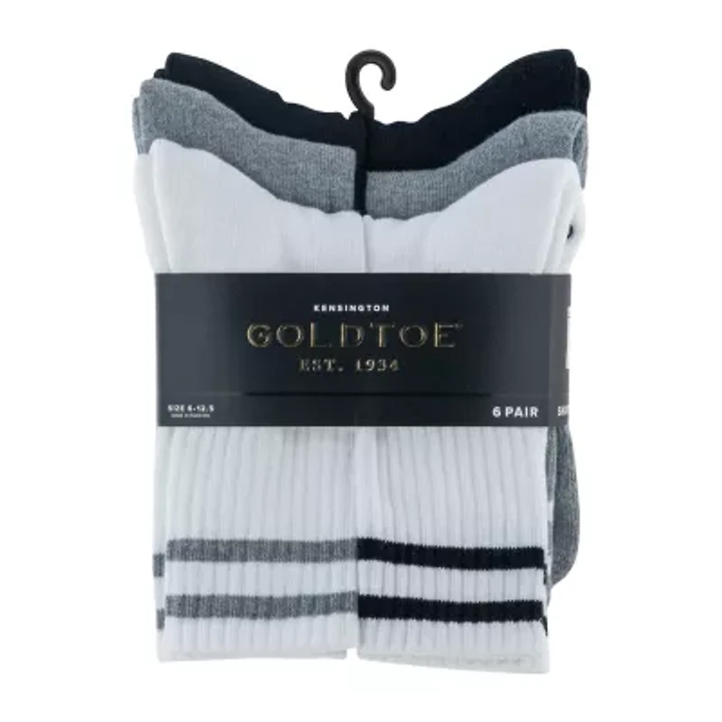 Gold Toe Kensington Short Mens 6 Pair Crew Socks