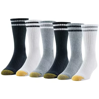 Gold Toe Kensington Short Mens 6 Pair Crew Socks