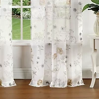 Martha Stewart Garden Print Semi-Sheer Set of 2 Curtain Panel