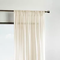 Martha Stewart Glacier Sheer Rod Pocket Sheer Set of 2 Curtain Panel