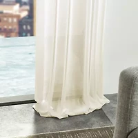 Martha Stewart Glacier Sheer Rod Pocket Sheer Set of 2 Curtain Panel