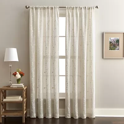 CHF Lynette Rod Pocket Light-Filtering Single Curtain Panel