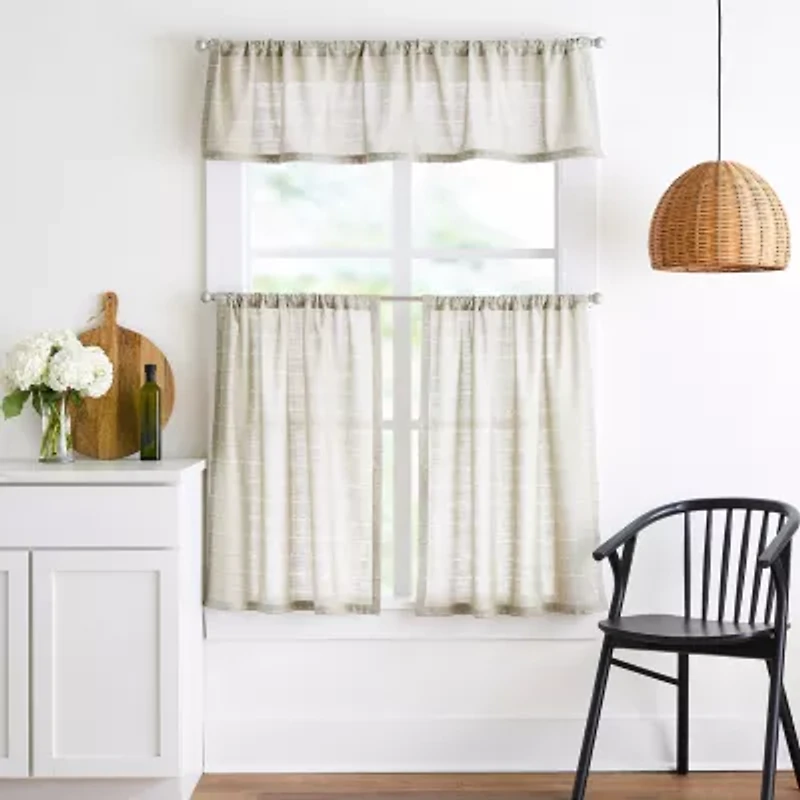 Martha Stewart Ava 3-pc. Rod Pocket Kitchen Curtains & Drapes Window Set