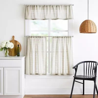 Martha Stewart Ava 3-pc. Rod Pocket Kitchen Curtains & Drapes Window Set