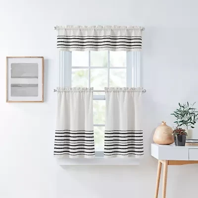 CHF Global Woven 3-pc. Kitchen Curtains & Drapes Window Set