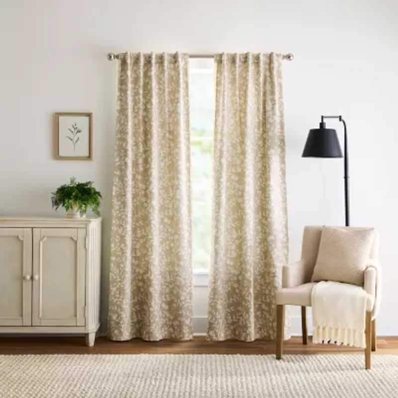 Martha Stewart Amelia Back Tab Blackout Set of 2 Curtain Panel