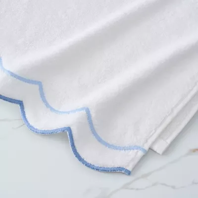 Peri Home Scallop 2-pc. Bordered Bath Towel