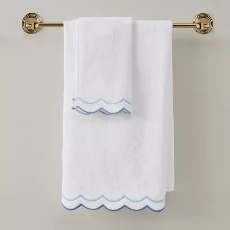 Peri Home Scallop 2-pc. Bordered Bath Towel