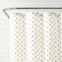 Peri Home Block Print Gauze Shower Curtain