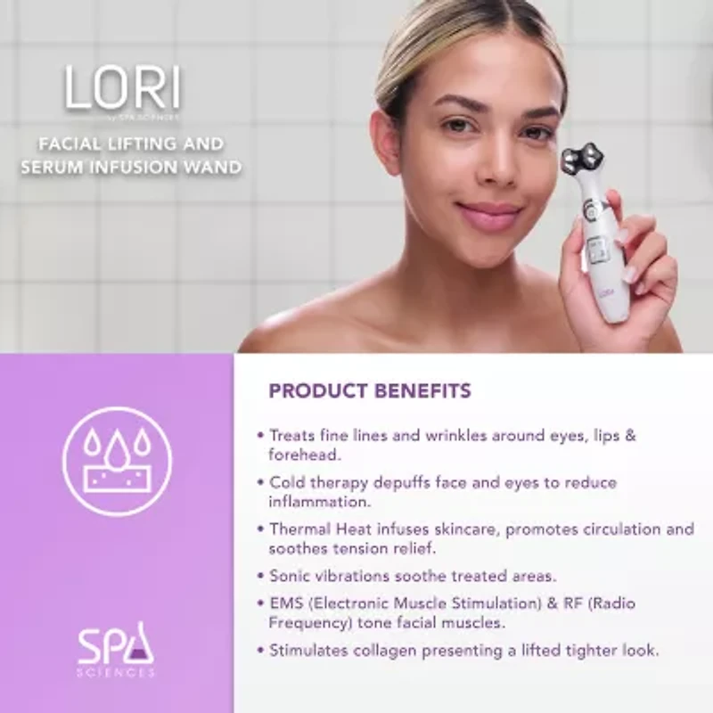 Spa Sciences Lori- Facial Lifting & Serum Infusion Wand With Cold & Heat Therapy For Eyes & Lips