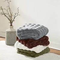Brooklyn Loom Bubble Faux Fur Throw