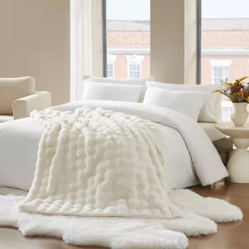Brooklyn Loom Bubble Faux Fur Throw