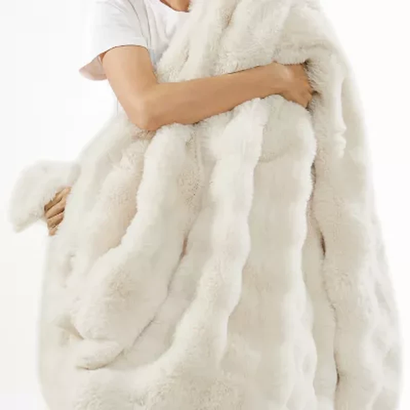 Brooklyn Loom Bubble Faux Fur Throw