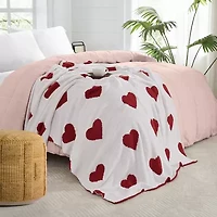 Truly Soft Cozy Hearts Reversible Throw